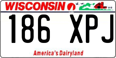 WI license plate 186XPJ