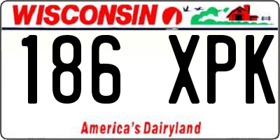 WI license plate 186XPK