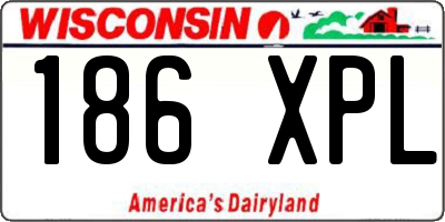 WI license plate 186XPL