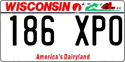WI license plate 186XPO