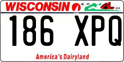 WI license plate 186XPQ
