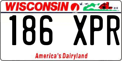 WI license plate 186XPR