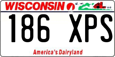 WI license plate 186XPS