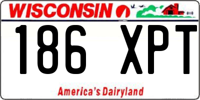 WI license plate 186XPT