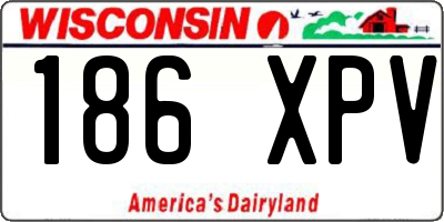 WI license plate 186XPV
