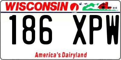 WI license plate 186XPW