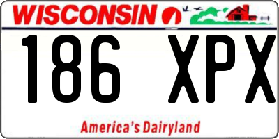 WI license plate 186XPX
