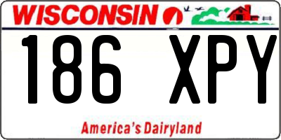 WI license plate 186XPY