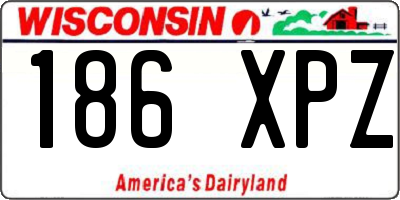 WI license plate 186XPZ
