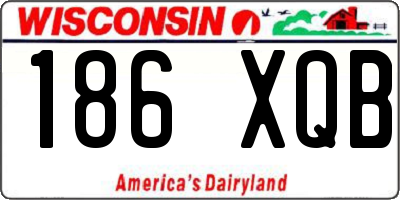WI license plate 186XQB