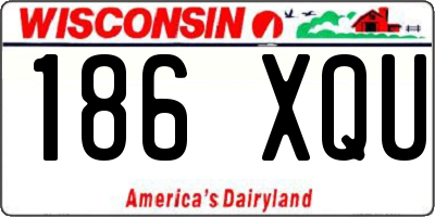 WI license plate 186XQU