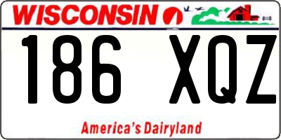 WI license plate 186XQZ