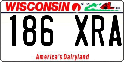 WI license plate 186XRA