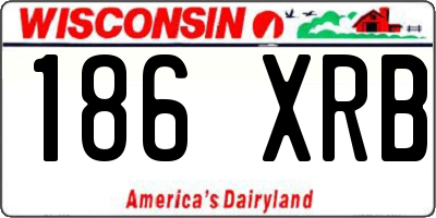 WI license plate 186XRB