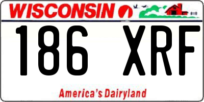 WI license plate 186XRF