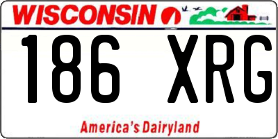 WI license plate 186XRG