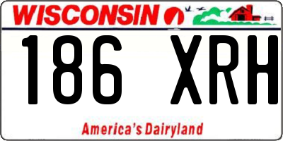 WI license plate 186XRH