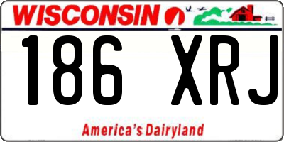 WI license plate 186XRJ