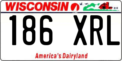 WI license plate 186XRL