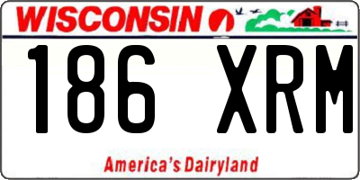 WI license plate 186XRM