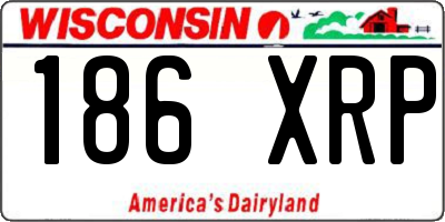 WI license plate 186XRP