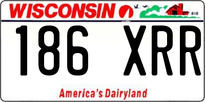 WI license plate 186XRR