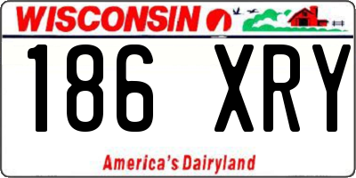 WI license plate 186XRY