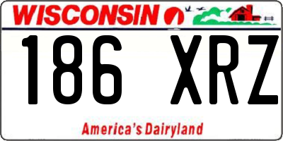 WI license plate 186XRZ