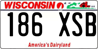 WI license plate 186XSB