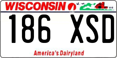 WI license plate 186XSD
