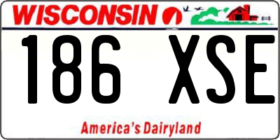 WI license plate 186XSE