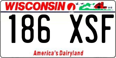 WI license plate 186XSF