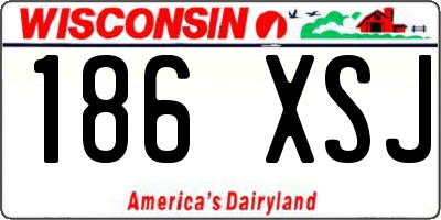 WI license plate 186XSJ