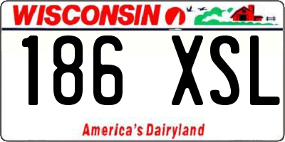 WI license plate 186XSL