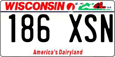 WI license plate 186XSN
