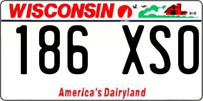WI license plate 186XSO