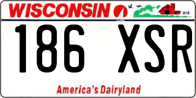 WI license plate 186XSR