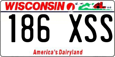 WI license plate 186XSS