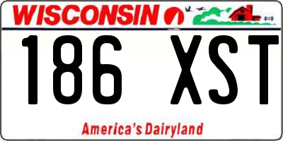 WI license plate 186XST