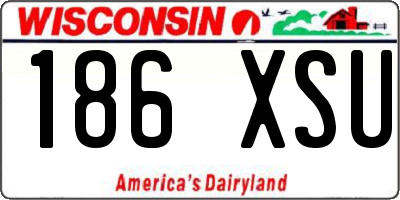 WI license plate 186XSU