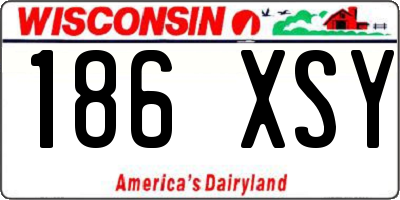 WI license plate 186XSY