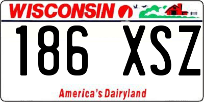 WI license plate 186XSZ