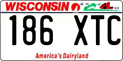 WI license plate 186XTC
