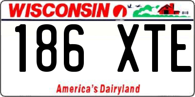 WI license plate 186XTE