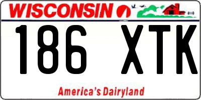 WI license plate 186XTK