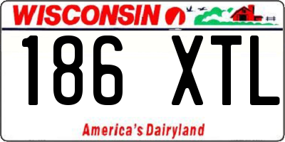 WI license plate 186XTL