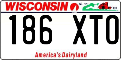 WI license plate 186XTO