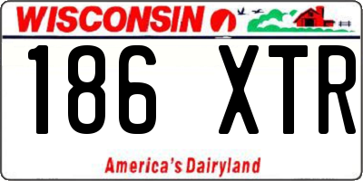 WI license plate 186XTR