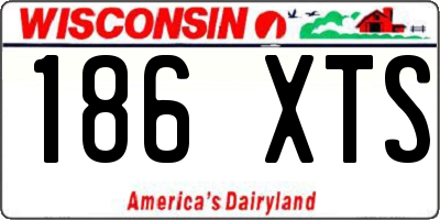 WI license plate 186XTS