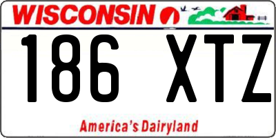WI license plate 186XTZ